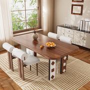 17''Mid Century Accent Chair Geometric Wood Frame Cream Boucle Upholstery